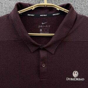 Nike Polo Shirt Mens XXL‎ Maroon Red Dubsdread Golf Club Dri Fit Short Sleeve